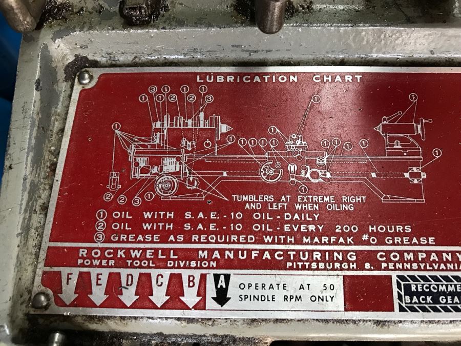 DELTA ROCKWELL Industrial Lathe With Attachments, Cutters And Everything In Drawer And On Lathe [Photo 6]