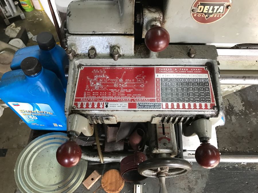 DELTA ROCKWELL Industrial Lathe With Attachments, Cutters And Everything In Drawer And On Lathe [Photo 5]