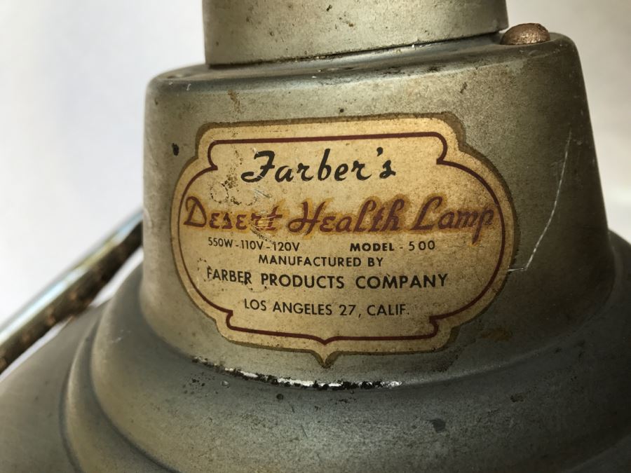 Vintage Farber's Desert Health Lamp Industrial Lamp Los Angeles, CA [Photo 11]