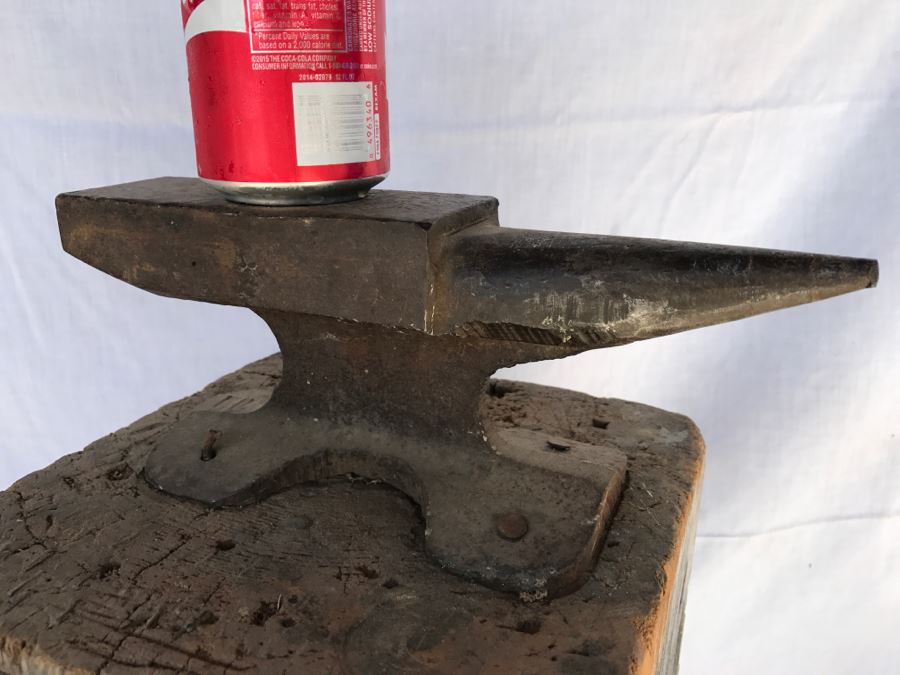 Vintage Steel Blacksmith Anvil On Wooden Base [Photo 2]