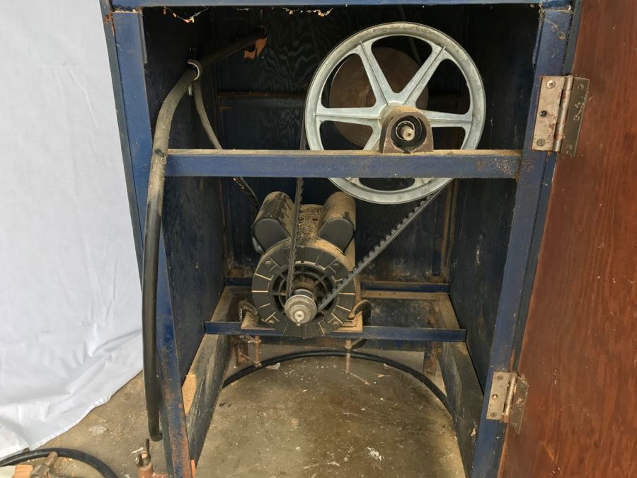 Custom Band Saw With Attachments And Two Adjustable Steel Roller Stands - Band Saw Cabinet Has Casters [Photo 14]