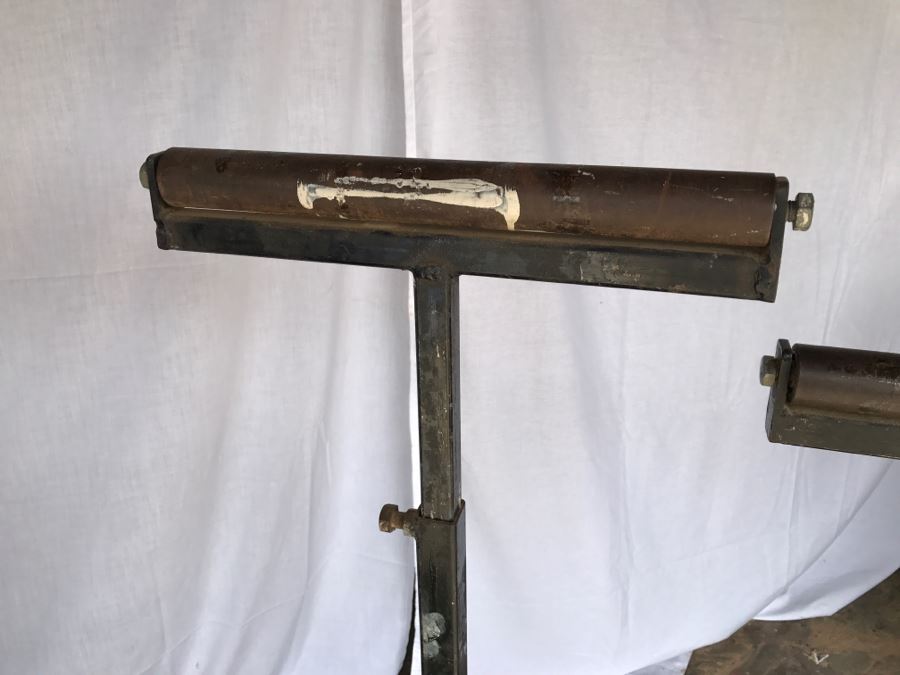 Custom Band Saw With Attachments And Two Adjustable Steel Roller Stands - Band Saw Cabinet Has Casters [Photo 24]