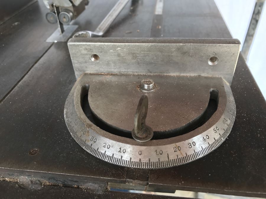 Custom Band Saw With Attachments And Two Adjustable Steel Roller Stands - Band Saw Cabinet Has Casters [Photo 5]