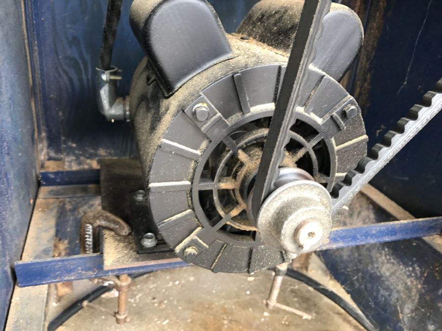 Custom Band Saw With Attachments And Two Adjustable Steel Roller Stands - Band Saw Cabinet Has Casters [Photo 17]