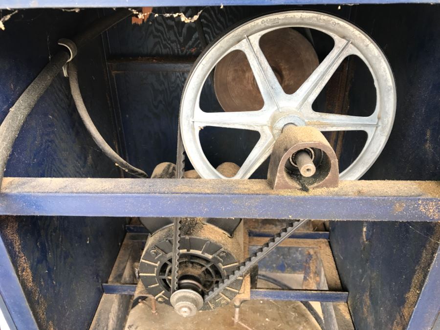 Custom Band Saw With Attachments And Two Adjustable Steel Roller Stands - Band Saw Cabinet Has Casters [Photo 15]