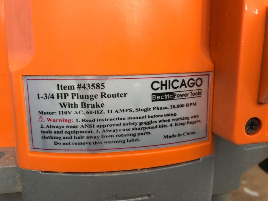 1-3/4 HP Plunge Router With Brake And Custom Steel Table Chicago Electric Power Tools [Photo 4]