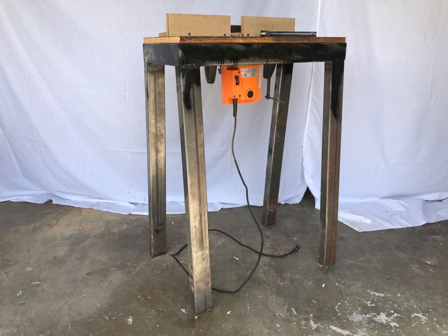 1-3/4 HP Plunge Router With Brake And Custom Steel Table Chicago Electric Power Tools [Photo 1]