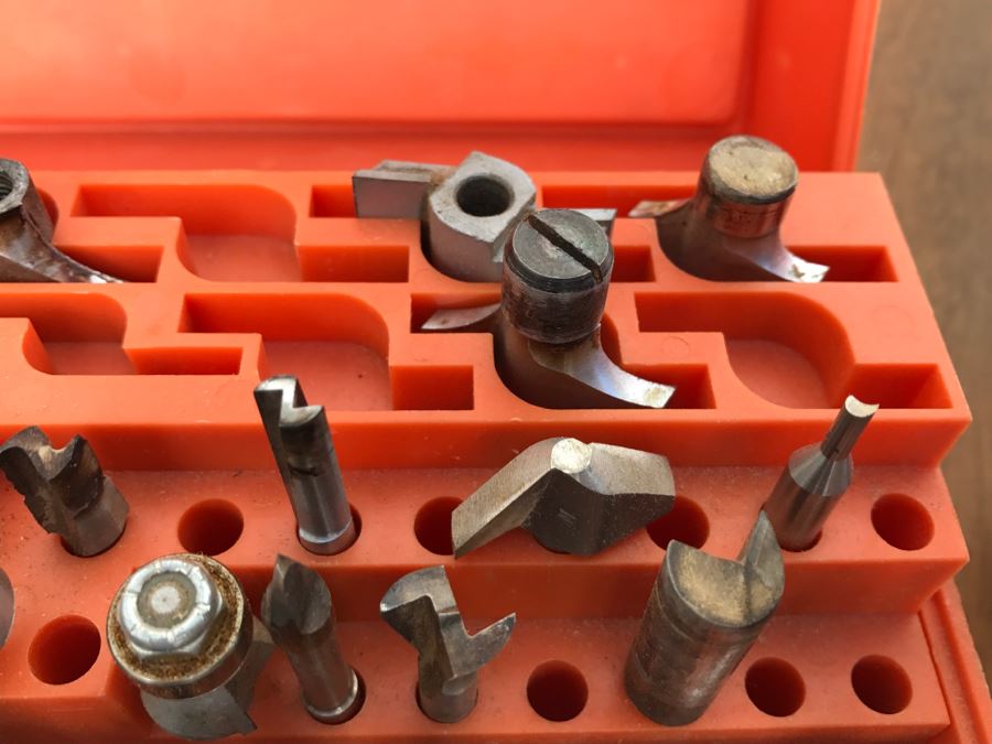 Set Of Steel Router Bits In Orange Storage Case [Photo 5]