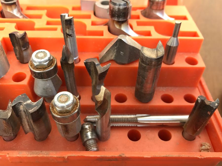Set Of Steel Router Bits In Orange Storage Case [Photo 4]