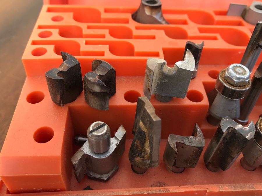Set Of Steel Router Bits In Orange Storage Case [Photo 3]
