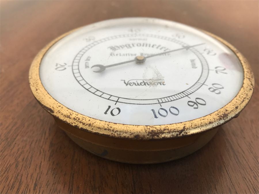 Vintage Verichron Hygrometer Relative Humidity Gauge