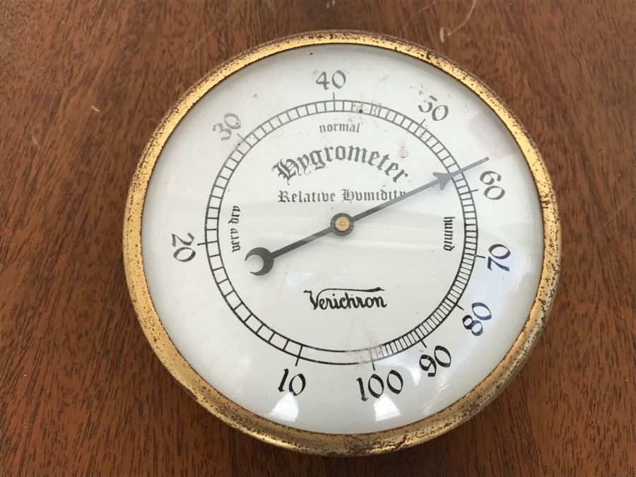 Vintage Verichron Hygrometer Relative Humidity Gauge