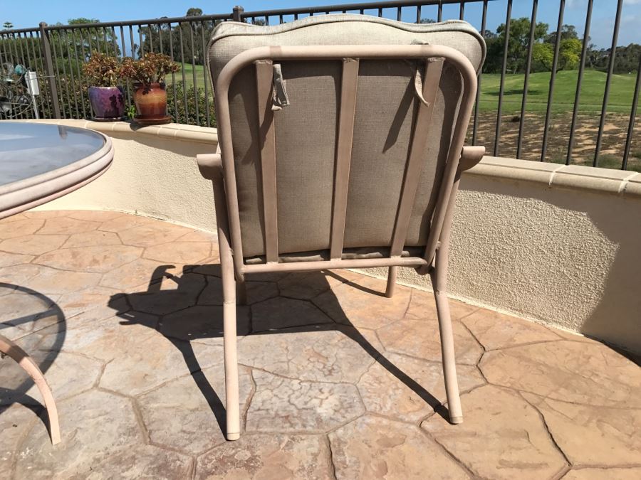 Aluminum Outdoor Patio Set With Round Table With Umbrella And Two Chairs By Mallin Furniture Co [Photo 11]