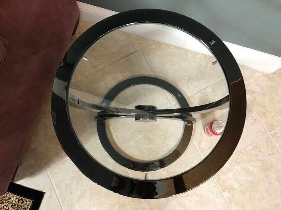 Modern Metal And Glass Circular Side Table [Photo 5]