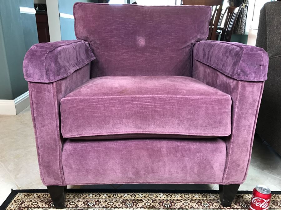 Nice ETHAN ALLEN Light Purple Armchair - Matches Sofa In This Sale