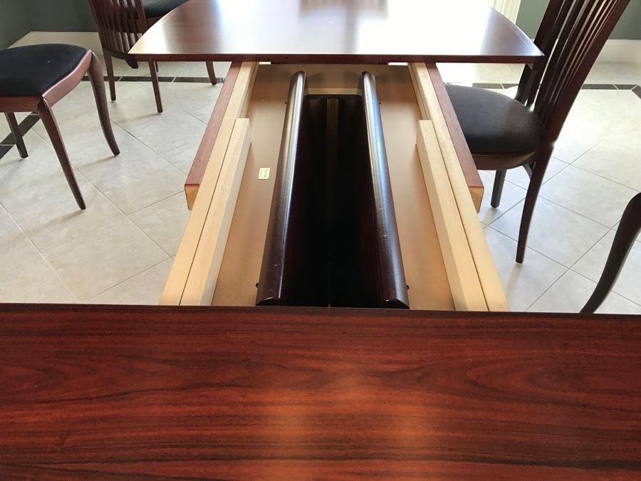 Skovby Danish Dining Table With (8) High End Italian Designer Dining Chairs By A. Sibau [Photo 16]