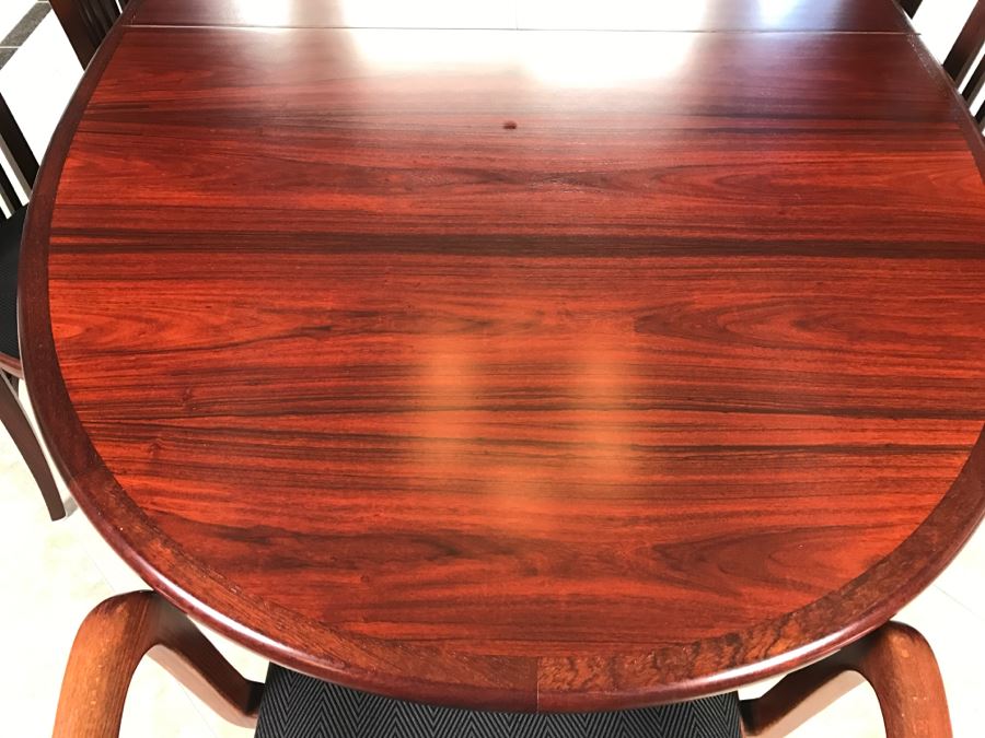 Skovby Danish Dining Table With (8) High End Italian Designer Dining Chairs By A. Sibau [Photo 6]