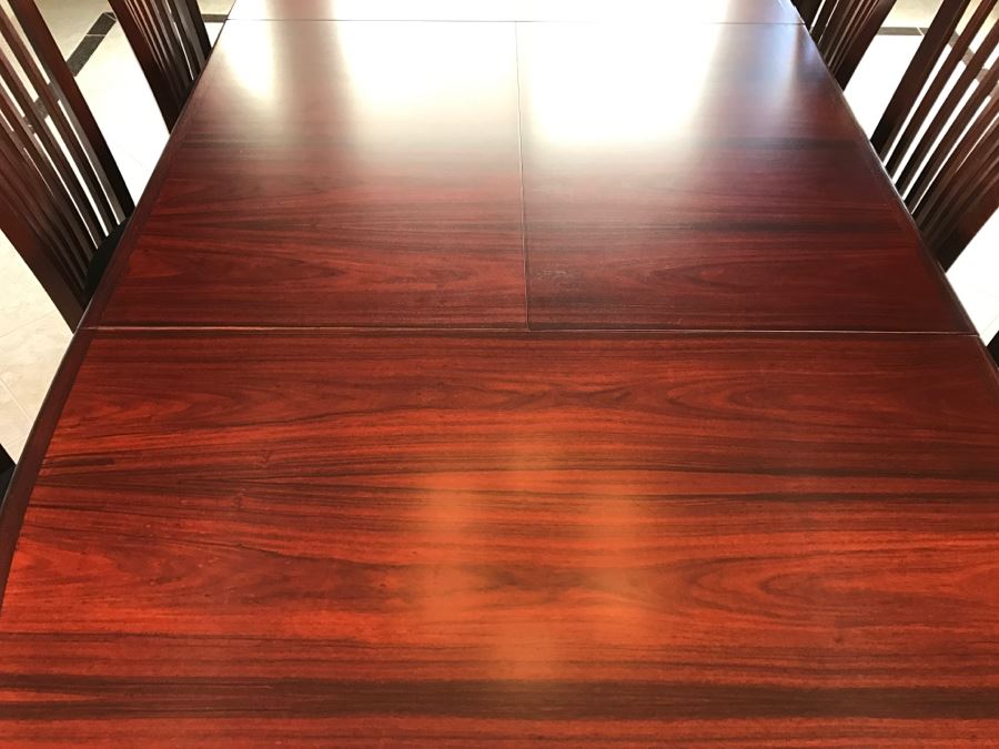 Skovby Danish Dining Table With (8) High End Italian Designer Dining Chairs By A. Sibau [Photo 7]