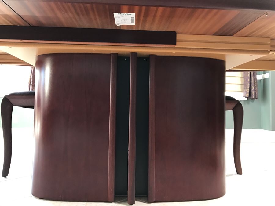 Skovby Danish Dining Table With (8) High End Italian Designer Dining Chairs By A. Sibau [Photo 10]