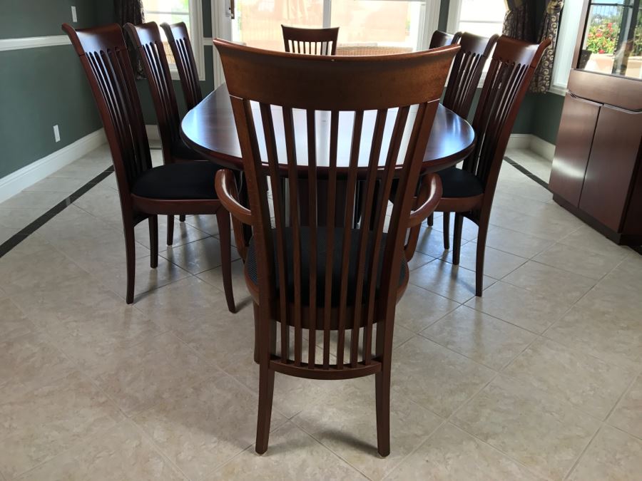 Skovby Danish Dining Table With (8) High End Italian Designer Dining Chairs By A. Sibau [Photo 5]