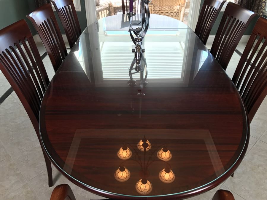 Skovby Danish Dining Table With (8) High End Italian Designer Dining Chairs By A. Sibau [Photo 3]