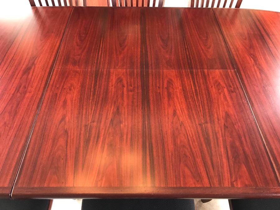 Skovby Danish Dining Table With (8) High End Italian Designer Dining Chairs By A. Sibau [Photo 8]