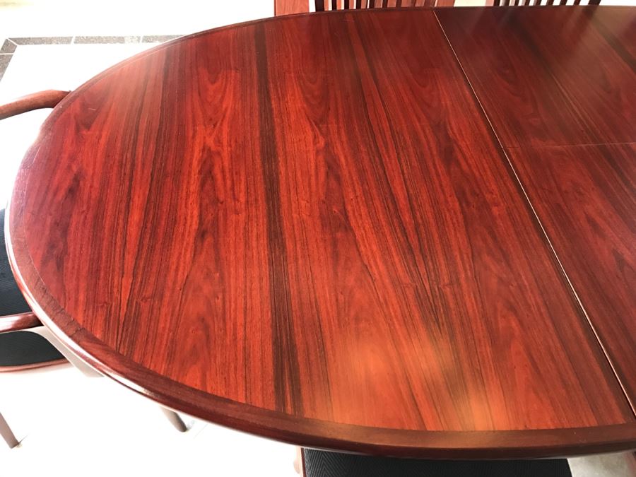 Skovby Danish Dining Table With (8) High End Italian Designer Dining Chairs By A. Sibau [Photo 9]