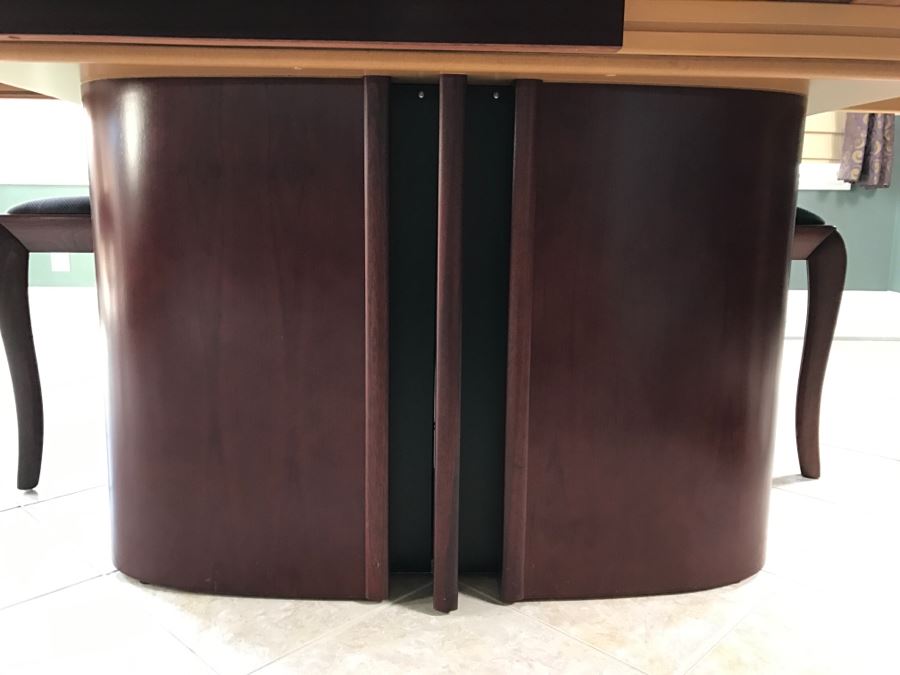 Skovby Danish Dining Table With (8) High End Italian Designer Dining Chairs By A. Sibau [Photo 11]