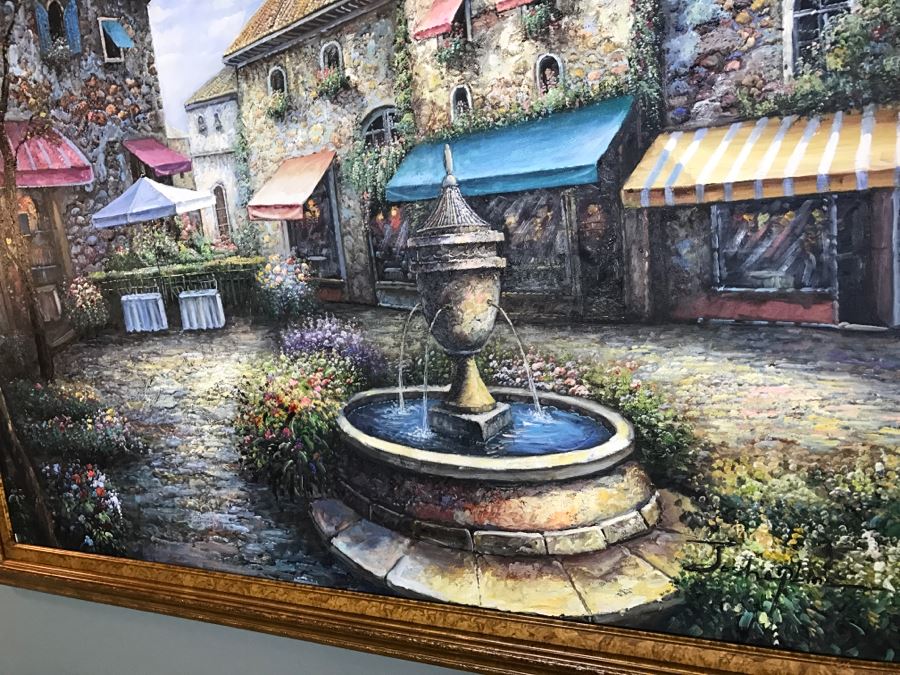 Nicely Framed Giclee Print of European Street Scene [Photo 7]