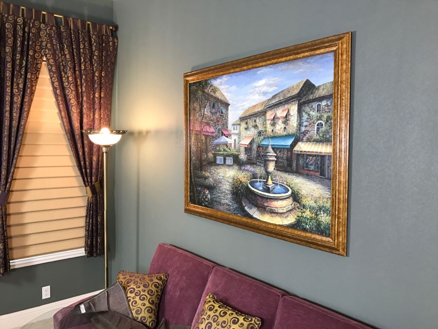 Nicely Framed Giclee Print of European Street Scene [Photo 4]