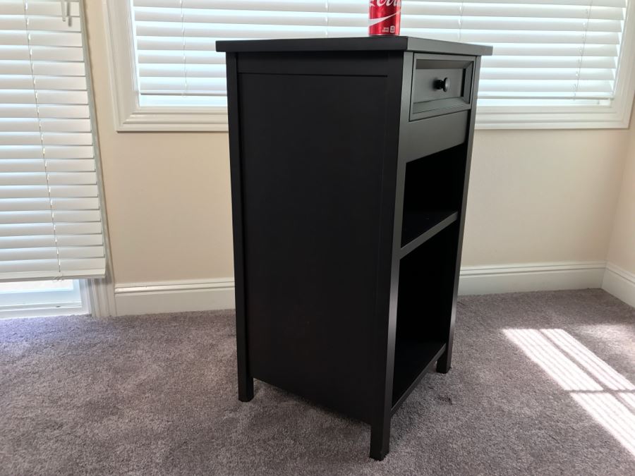 Black All Wood Cabinet With Shelves And Drawer [Photo 1]