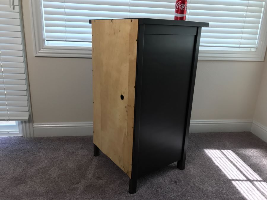 Black All Wood Cabinet With Shelves And Drawer [Photo 5]