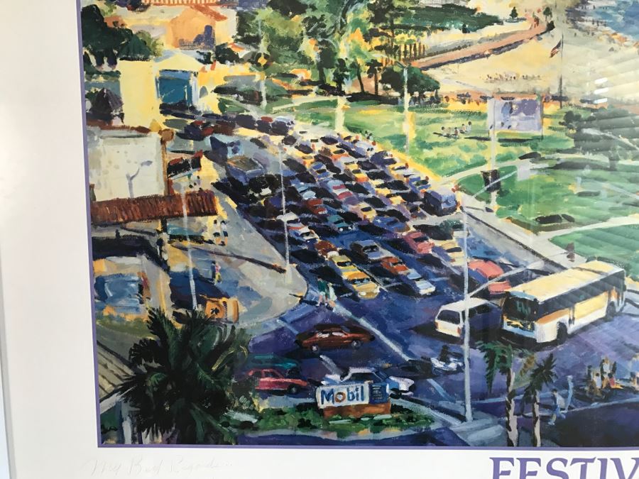 Festival Of Arts Laguna Beach, CA 1991 Framed Poster 'Laguna Late Afternoon' By Michael Jacques [Photo 5]