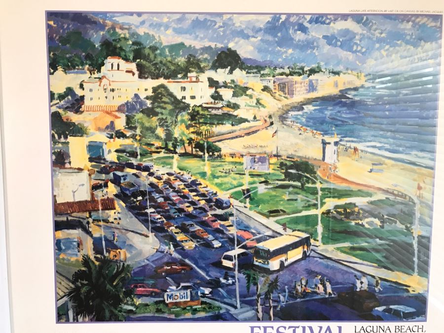 Festival Of Arts Laguna Beach, CA 1991 Framed Poster 'Laguna Late Afternoon' By Michael Jacques [Photo 3]