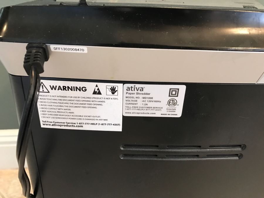 Ativa MD 1000 Paper Shredder [Photo 4]