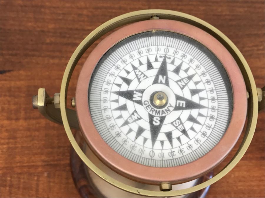 Brass Bimbaled Ship Compass Germany [Photo 2]