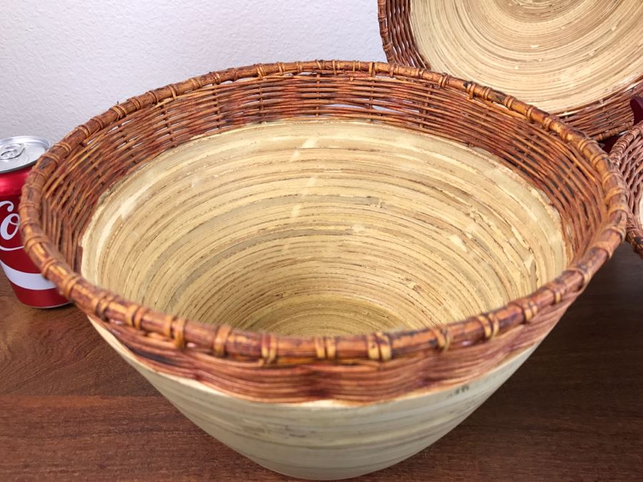 Bamboo Woven Basket Lot