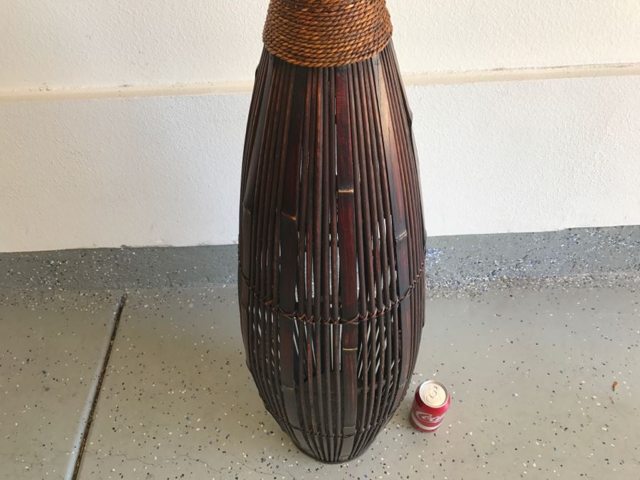 Large Woven Reed Bamboo Vase [Photo 5]