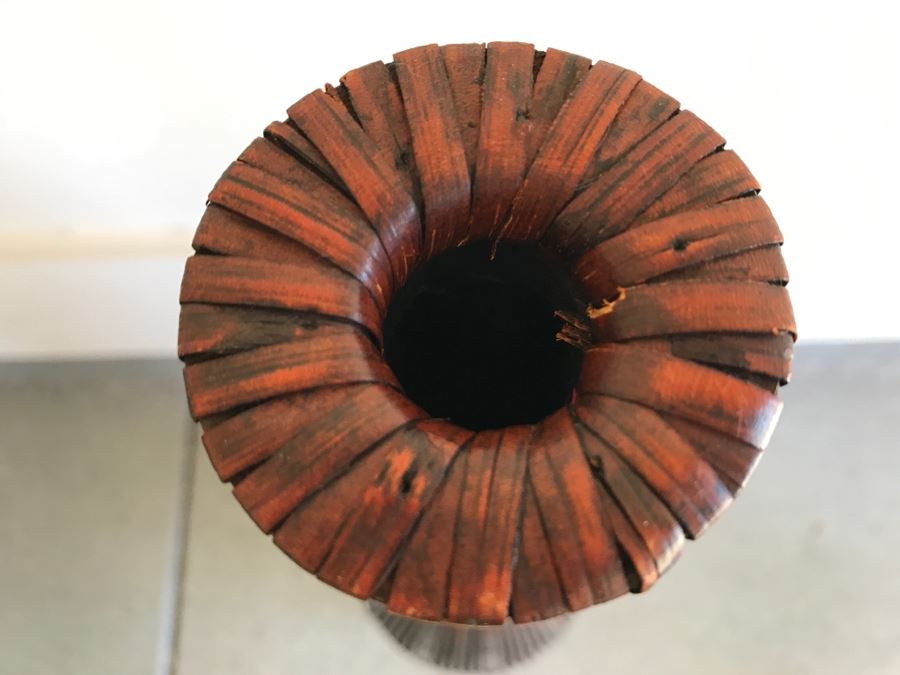 Large Woven Reed Bamboo Vase [Photo 3]