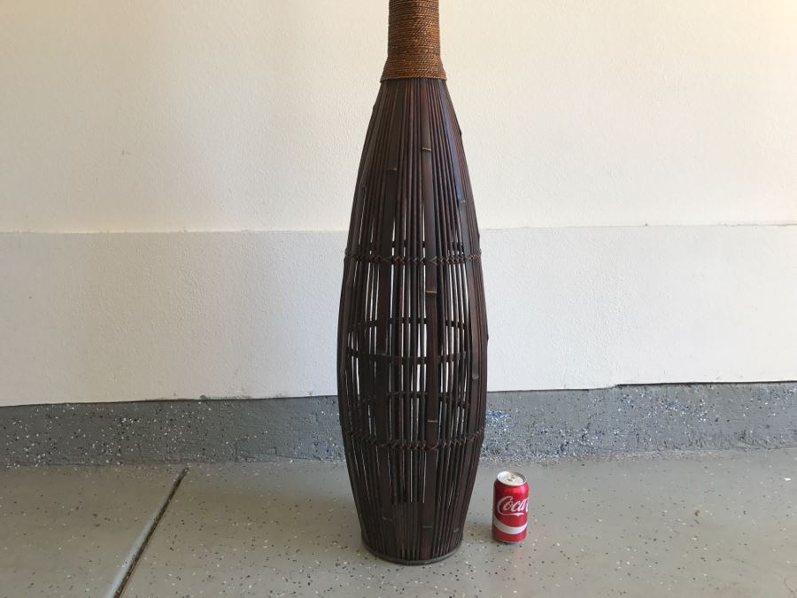 Large Woven Reed Bamboo Vase [Photo 7]