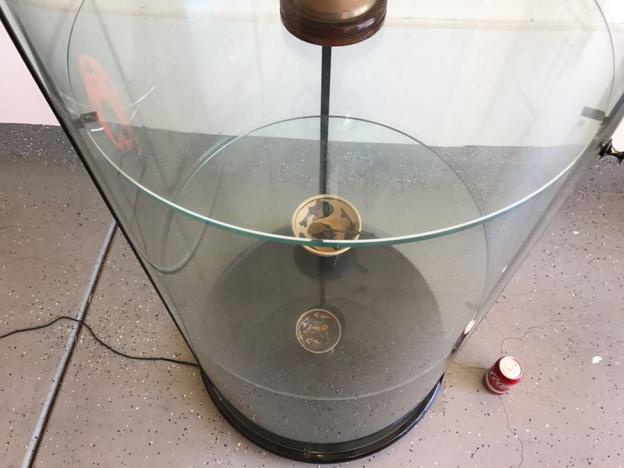 NICE Curved Class Curio Display Cabinet 4-Shelves With Top Mounted Light Perfect For Displaying Prized Collectibles [Photo 8]