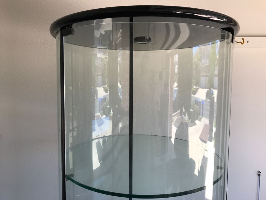 NICE Curved Class Curio Display Cabinet 4-Shelves With Top Mounted Light Perfect For Displaying Prized Collectibles [Photo 2]