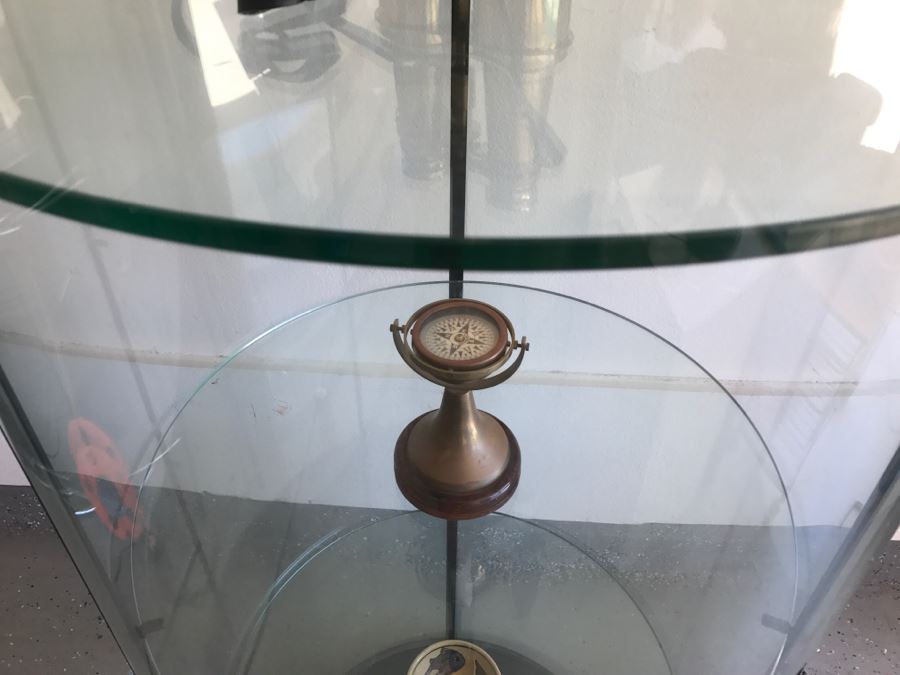 NICE Curved Class Curio Display Cabinet 4-Shelves With Top Mounted Light Perfect For Displaying Prized Collectibles [Photo 6]