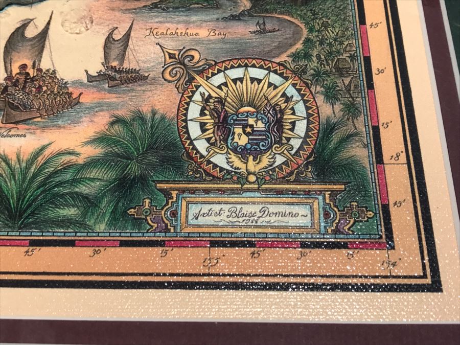 Framed Map Prints Of MAUI And Sandwich Isles [Photo 9]