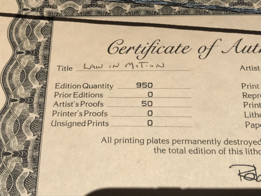 Robert Marble Signed Offset Litho Limited Edition 339 Of 950 [Photo 10]