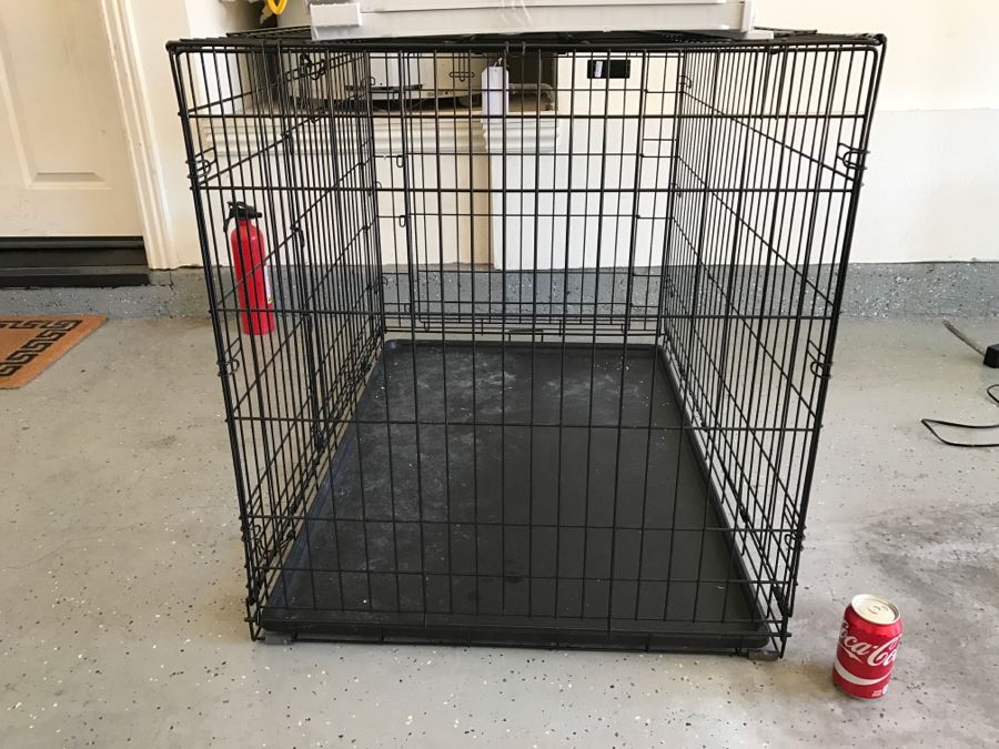 Large Folding Metal Kennel Plus Plastic Pet Fence [Photo 2]
