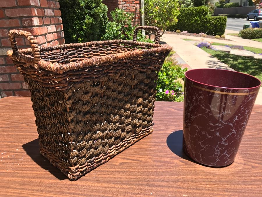 Woven Basket And Waste Basket [Photo 1]