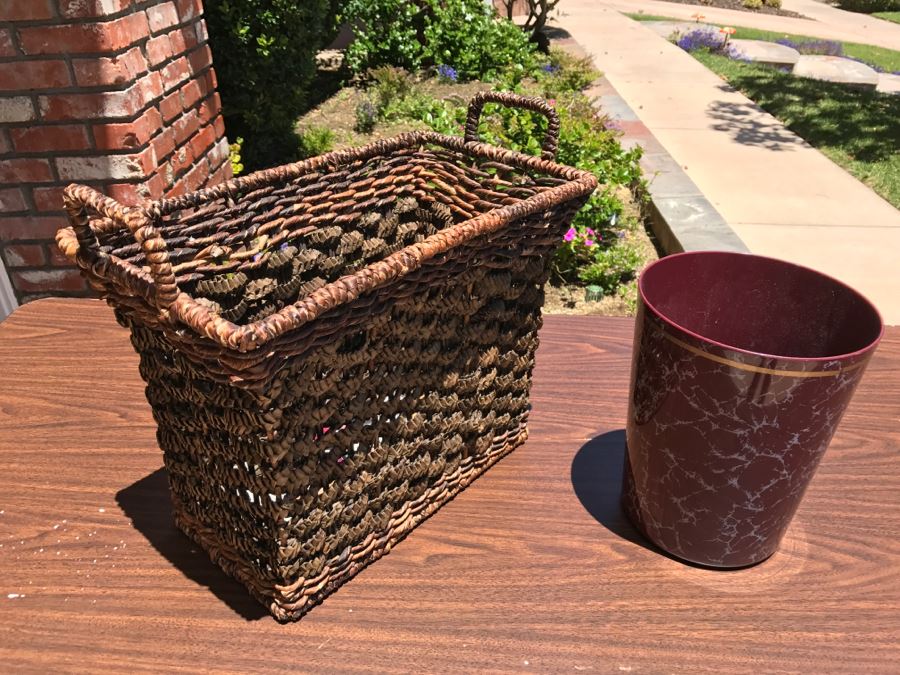 Woven Basket And Waste Basket [Photo 2]