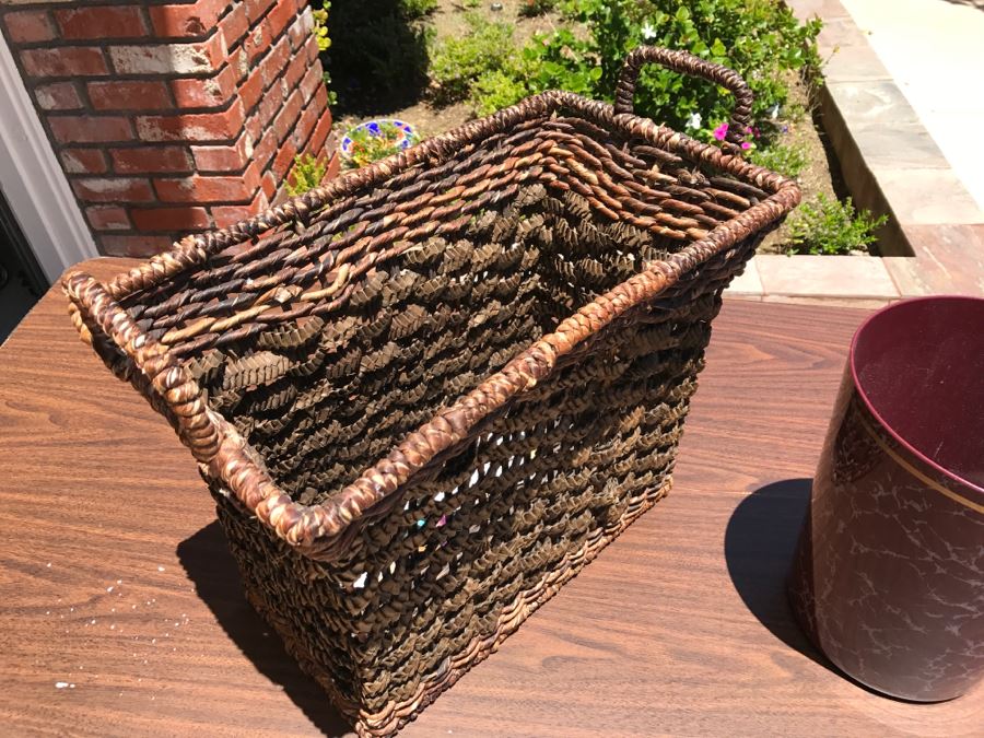 Woven Basket And Waste Basket [Photo 3]