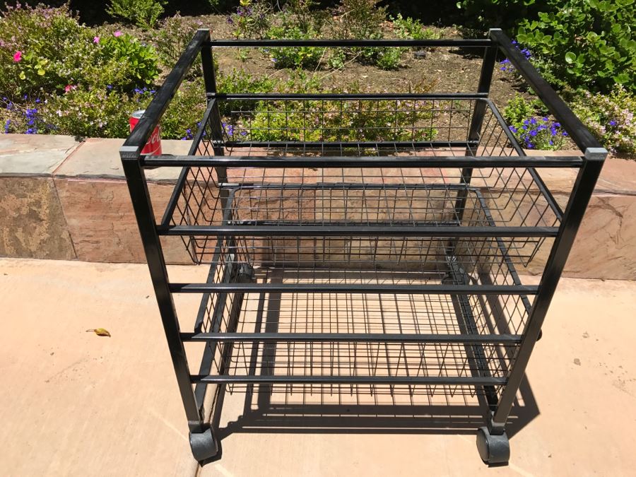 Metal Basket Organizer On Casters [Photo 2]